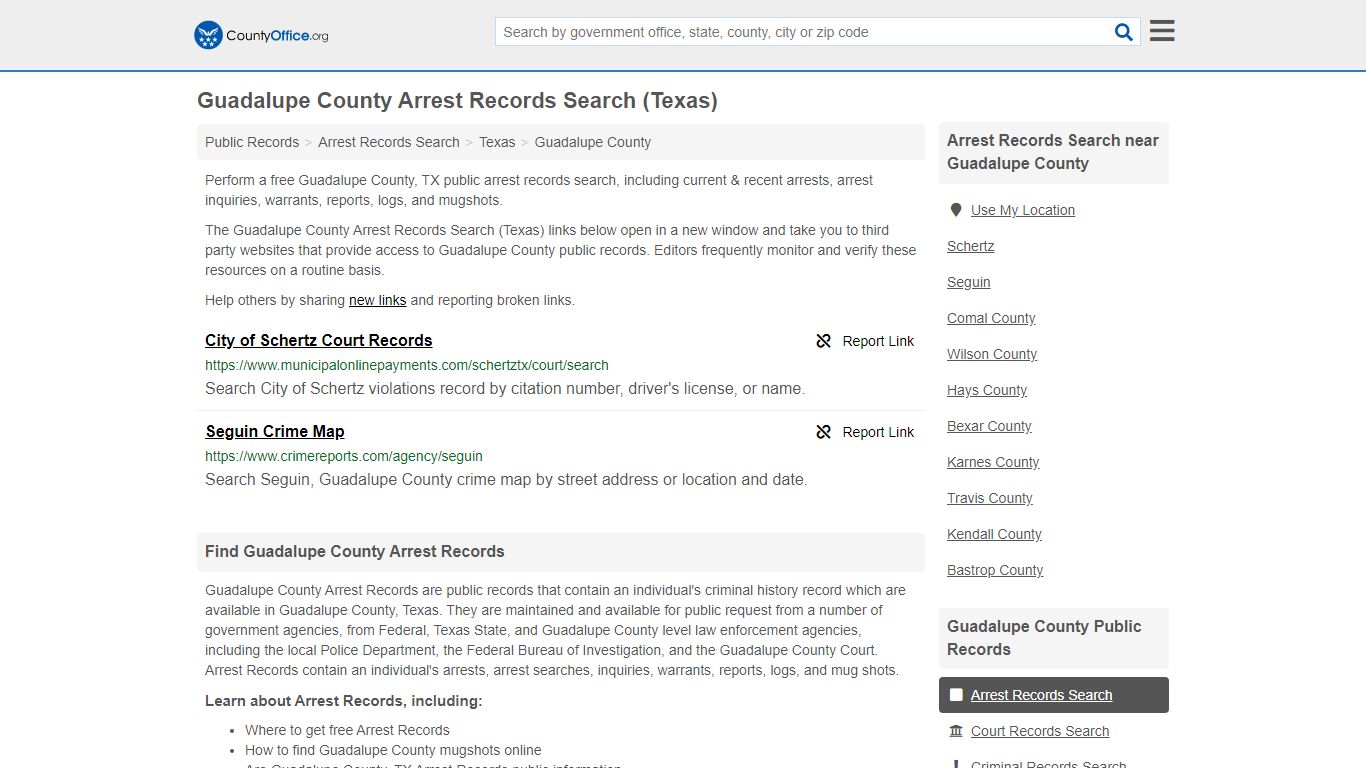 Arrest Records Search - Guadalupe County, TX (Arrests ...